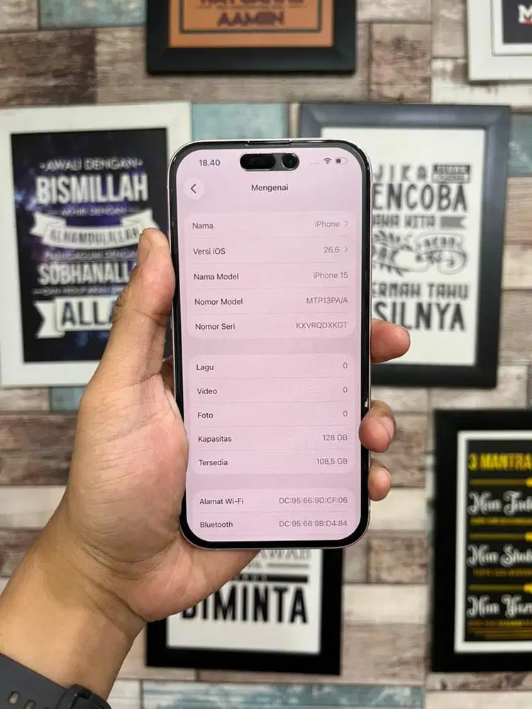 iphone 15 128gb pink second ibox garansi on