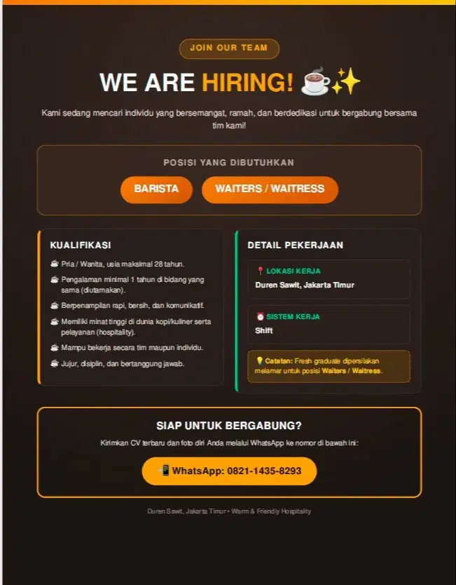 Barista & Waiters