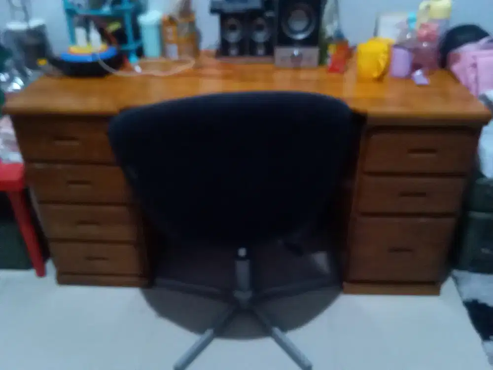 Set meja kerja kursi putar