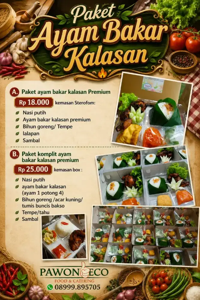 Paket Ayam Bakar Kalasan Premium Murah Enak