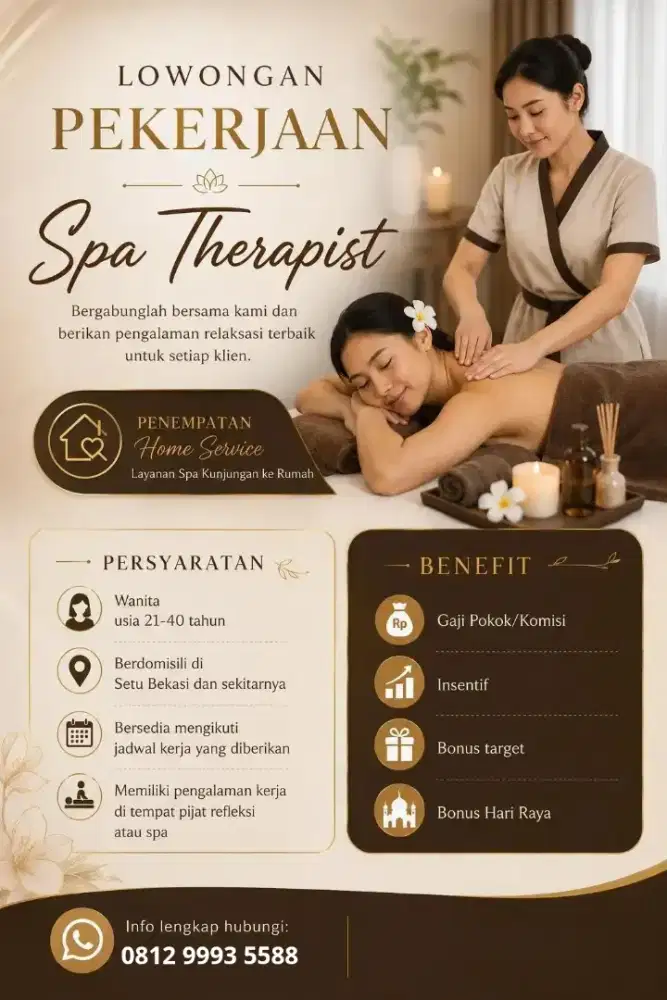 Lowongan kerja Therapist / Beautician