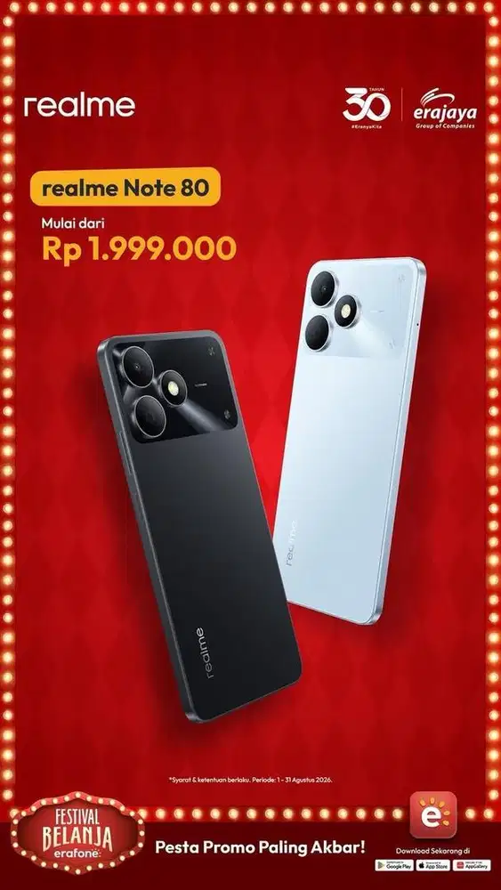 PROMO PEMBELIAN REALMI NOTE 80 CASH DAN KREDIT DP O%
