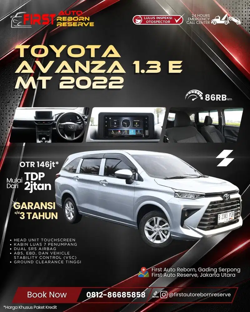 (TDP2jt) Toyota Avanza 1.3 E MT 2022