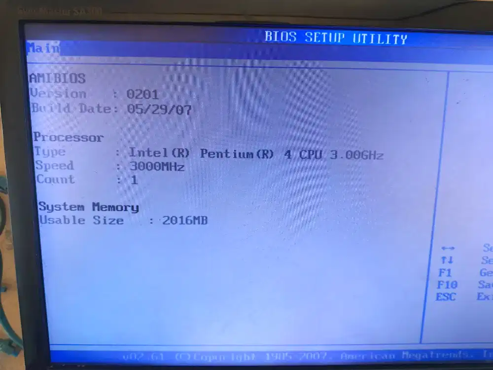 PC Intel Pentium ram 2 GB HDD 160 gb