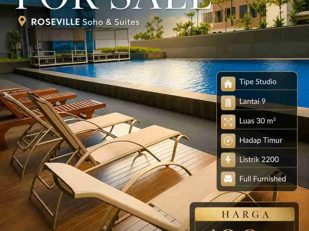 DIJUAL APARTEMEN ROSEVILLE BSD TIPE STUDIO