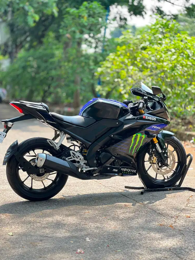 KM LOW! YAMAHA YZF R15 V3 MONSTER 2019 HITAM PAJAK PANJANG TANPA PR