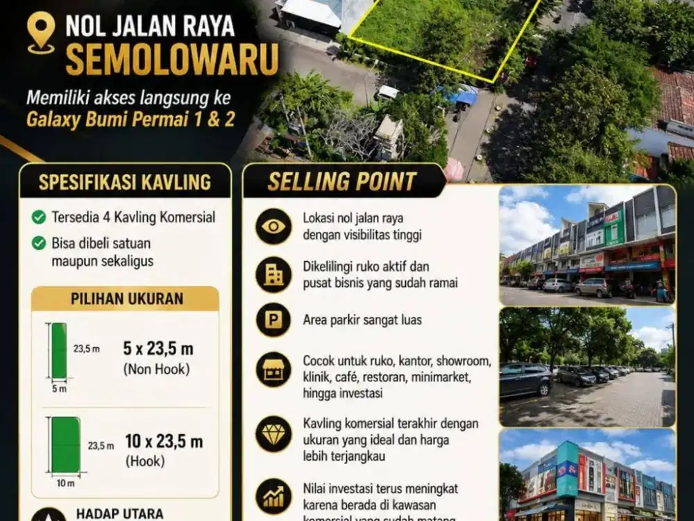 Dijual Kavling Nol Jalan Raya Semolowaru, Cocok untuk Usaha
