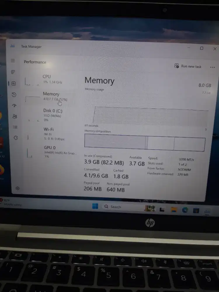 Hp probook 430g8 corei7-1165g7 ram 8 gb ssd 512gb