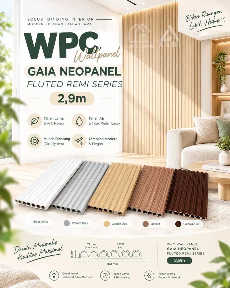 WPC WALLPANEL NEOPANEL GAIA 2.9 Meter REMI SERIES | PANEL DINDING WPC