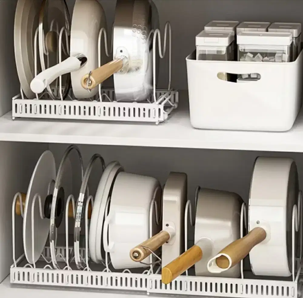 Rak Panci Adjustable Rak Panci dalam kabinet kitchen set