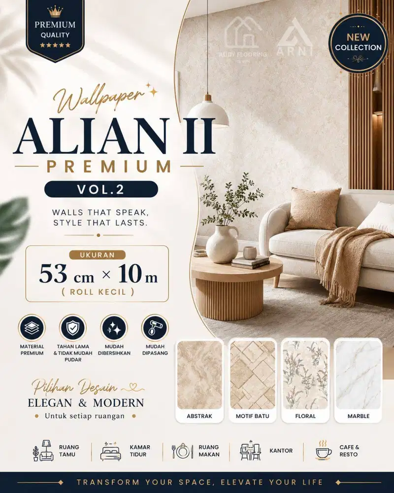 Wallpaper Dinding Alian II Premium Vol.2 53cm x 10m | Roll Keci
