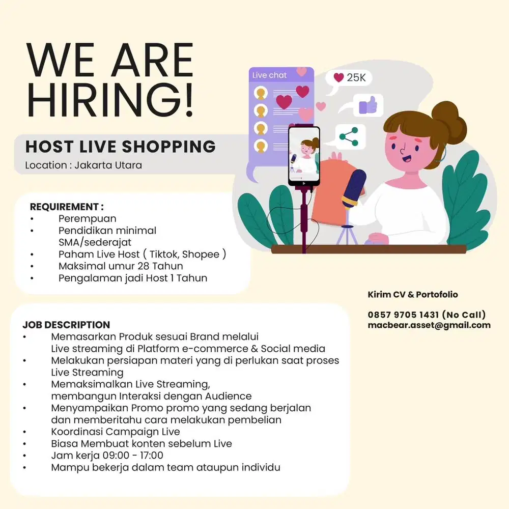 LOWONGAN KERJA HOST LIVE