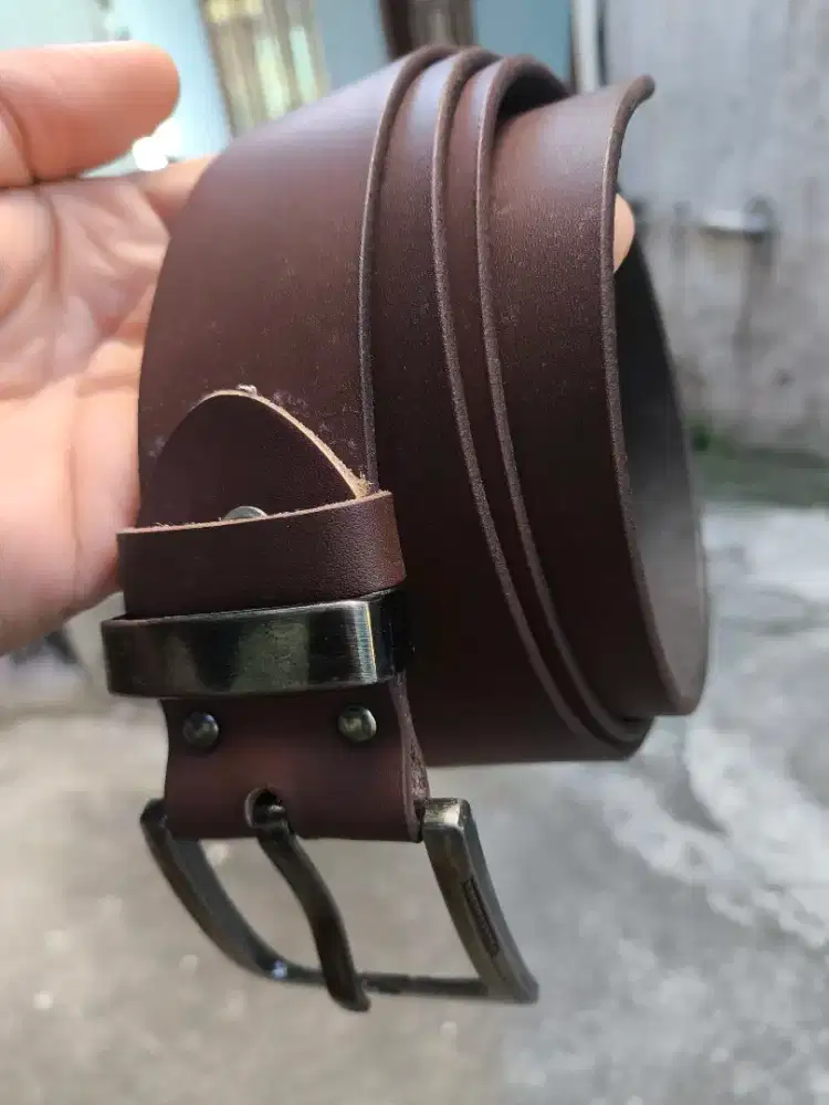 Sabuk Kulit Sapi Asli Full Selapis Tahan Bakar Panjang