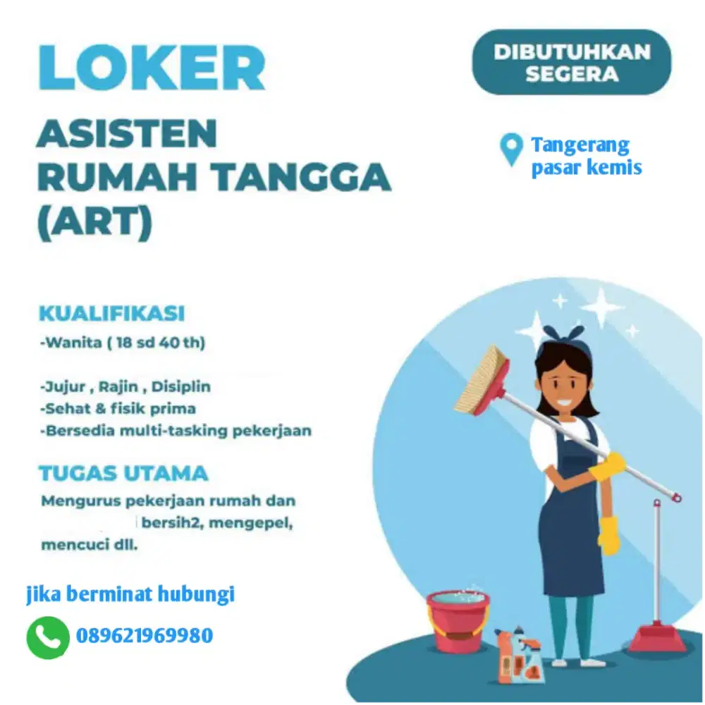 Di cari asisten rumah tangga
