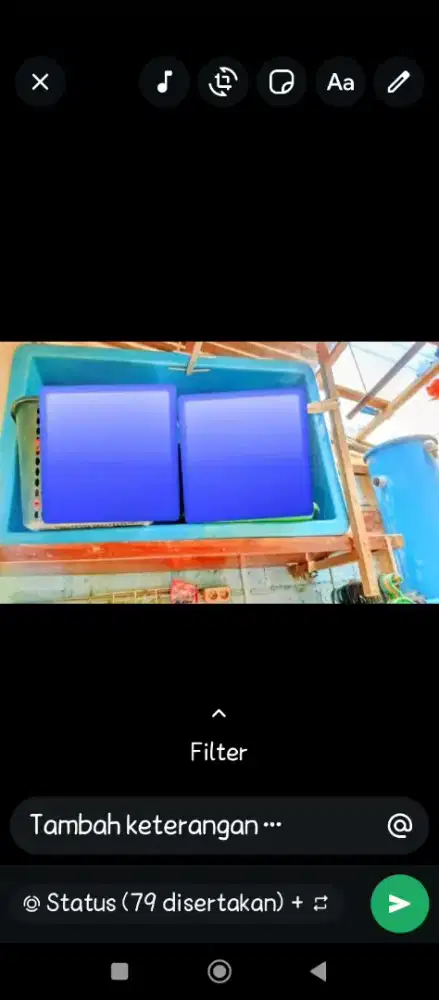Kolam ikan fiber + filter