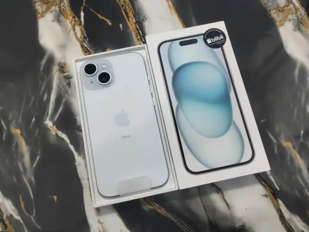 iPhone 15 Blue 128 GB Garansi iBox Cuman Buka Kotak (BNOB)