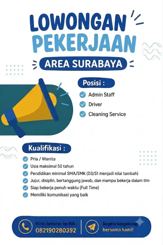 DIBUTUHKAN SEGERA!!!