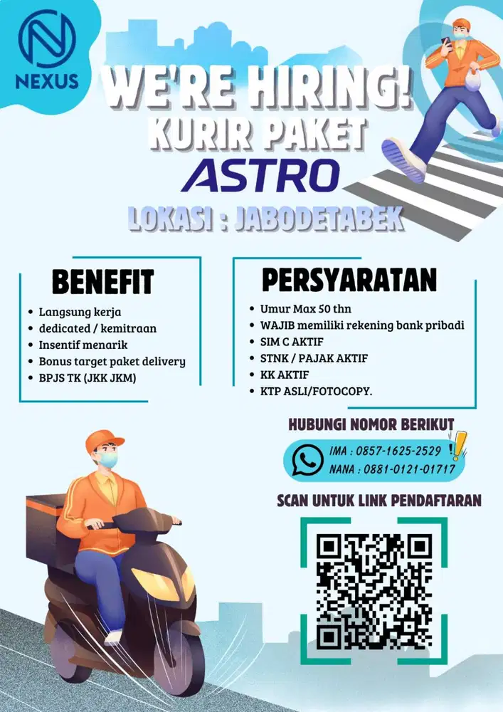 Lowongan kerja Kurir astro X nexus