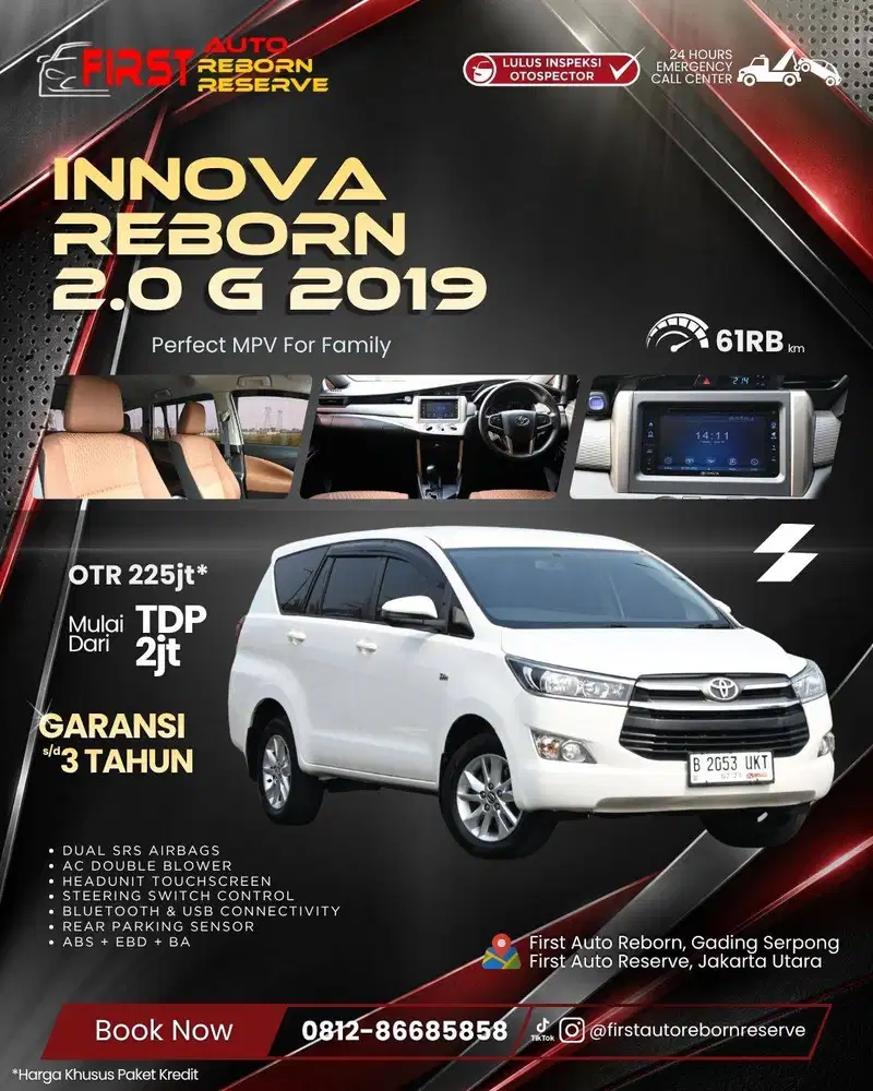 (TDP2jtan) Toyota Kijang Innova 2.0 G AT 2019