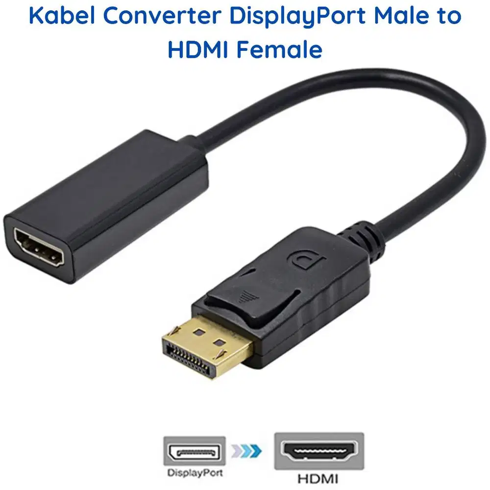 Kabel Adaptor Converter Display Port Male to HDMI Female 1080P FHD 4K