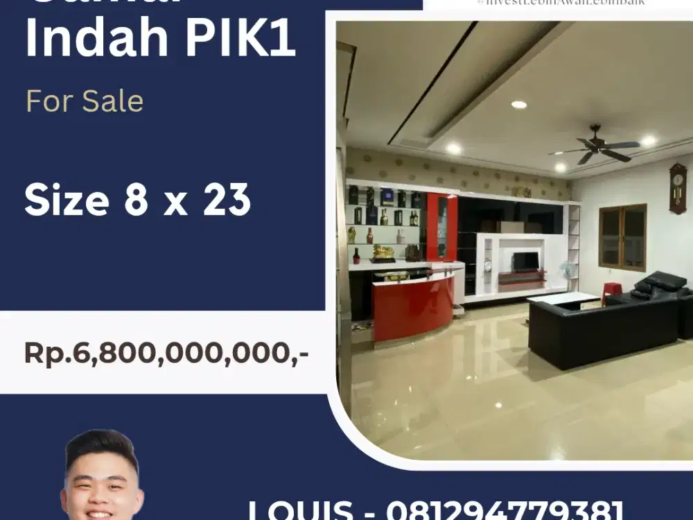 JUAL RUMAH PIK1 CAMAR INDAH 8 x 23