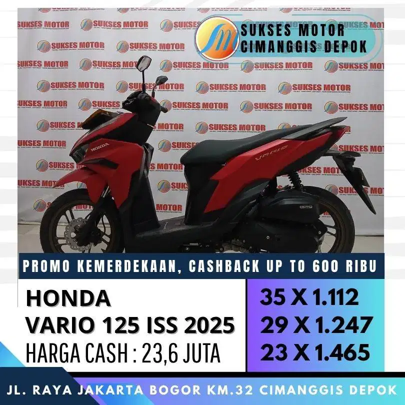 HONDA VARIO 125 CBS ISS KEYLESS 2025 CASH KREDIT PROMO CASHBACK 300
