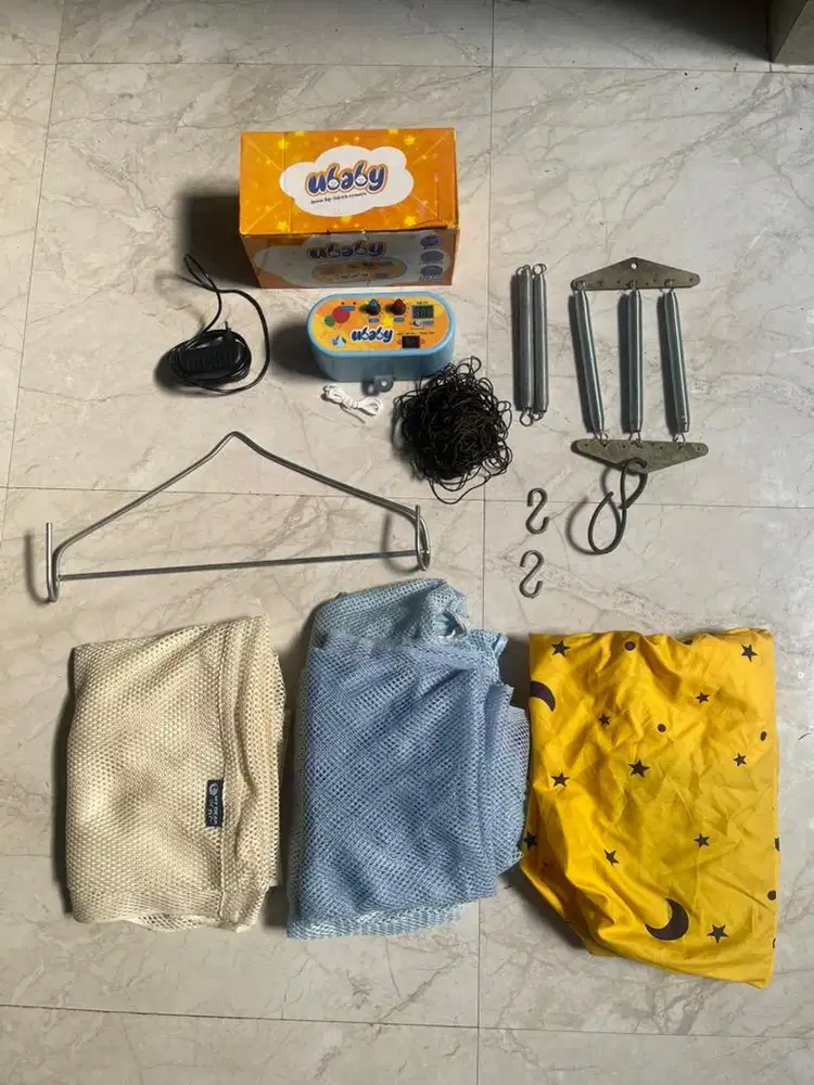 Set Ayunan Listrik Bayi Otomatis Merek UBABY Free 3 Sarung Ayunan