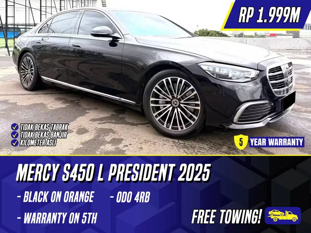 Mercedes Benz S450 L President 2025 NIK 2024 Black Hitam Mercy S450L