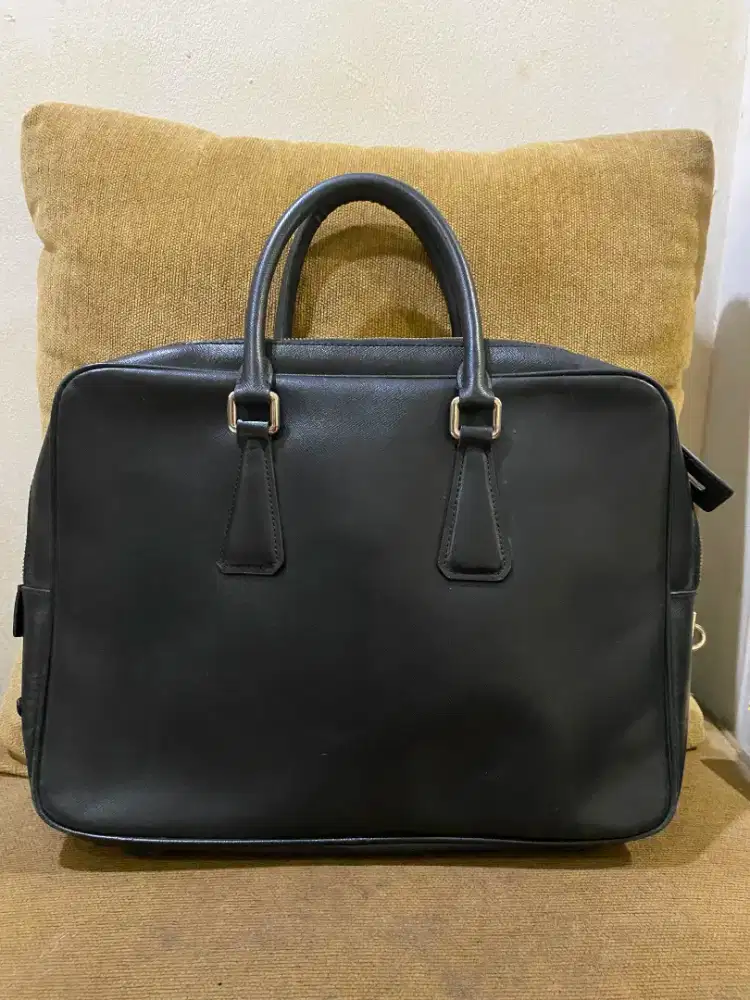 Tas laptop briefcase prada taiga leather sale net