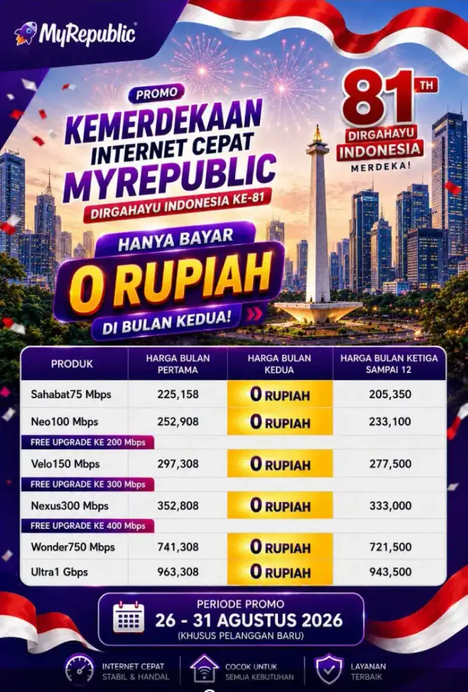 Tambun Utara Bekasi Promo pemasangan internet myrepublic