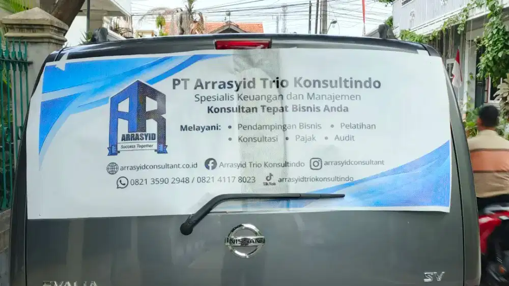 Branding mobil stiker oneway nissan evalia, stiker printing promosi