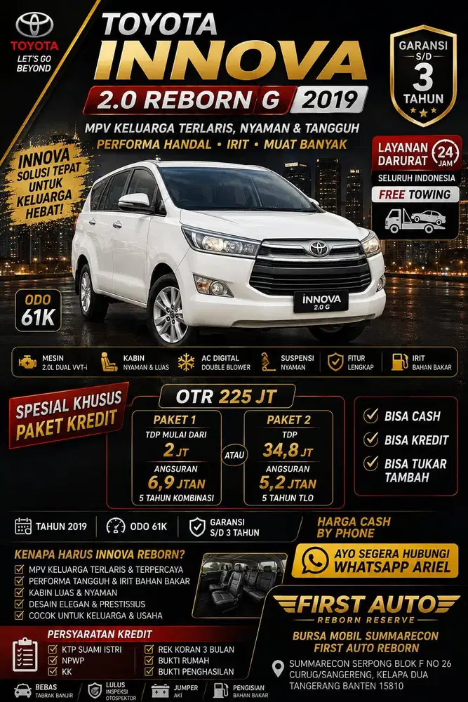 Innova reborn G AT BENSIN 2019
