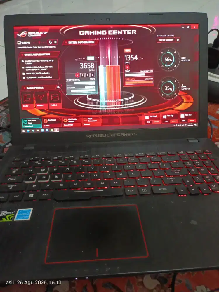 Laptop gaming Assus, Republic gamers