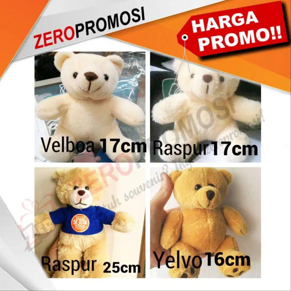Maskot Boneka Custom Souvenir Teddy Bear