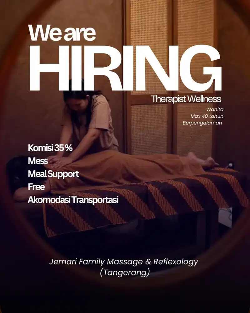 LOWONGAN KERJA THERAPIST WELLNESS TANGERANG