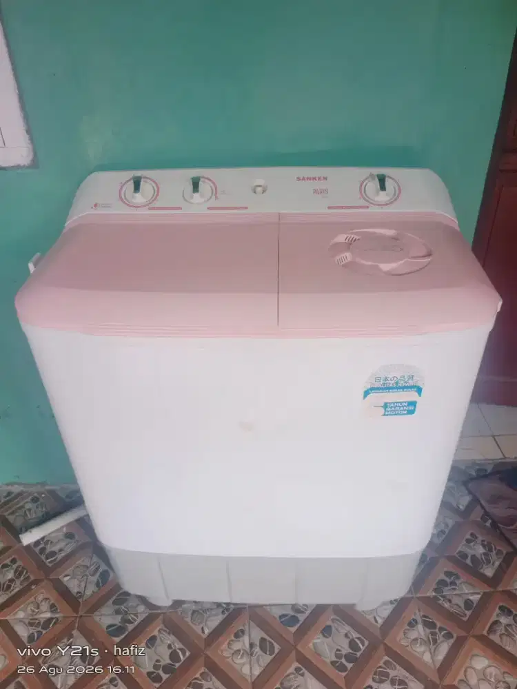 Mesin cuci 2 tabung merk sanken 8kg normal 100% siap pakai aja
