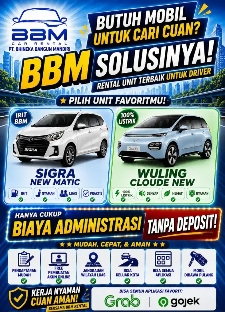 Sewa mobil untuk driver online