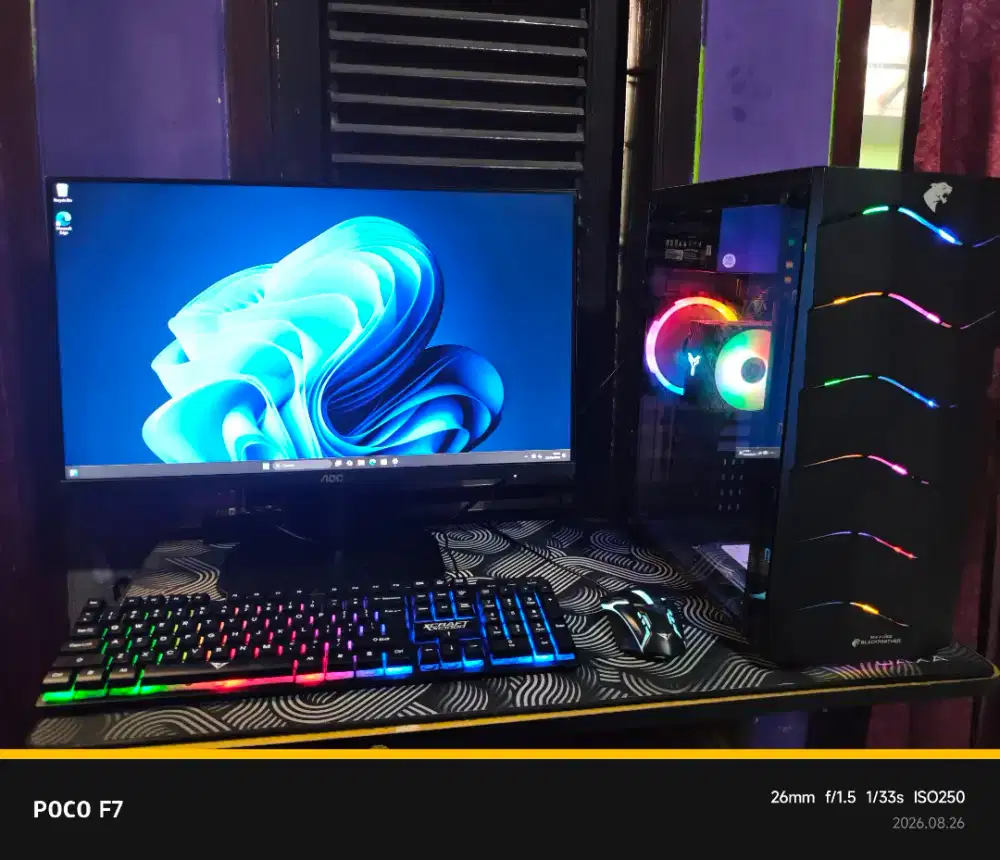 Pc core i7 fulset monitor mouae keyboard tingal pake