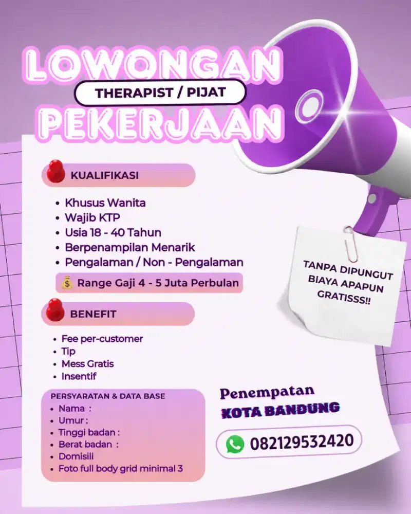 Lowongan khusus Perempuan