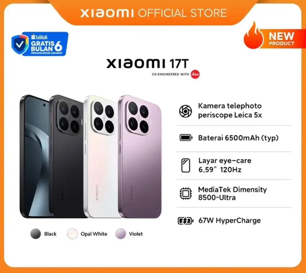 Xiaomi 17T (12GB+512GB) Free Redmi Headphones
