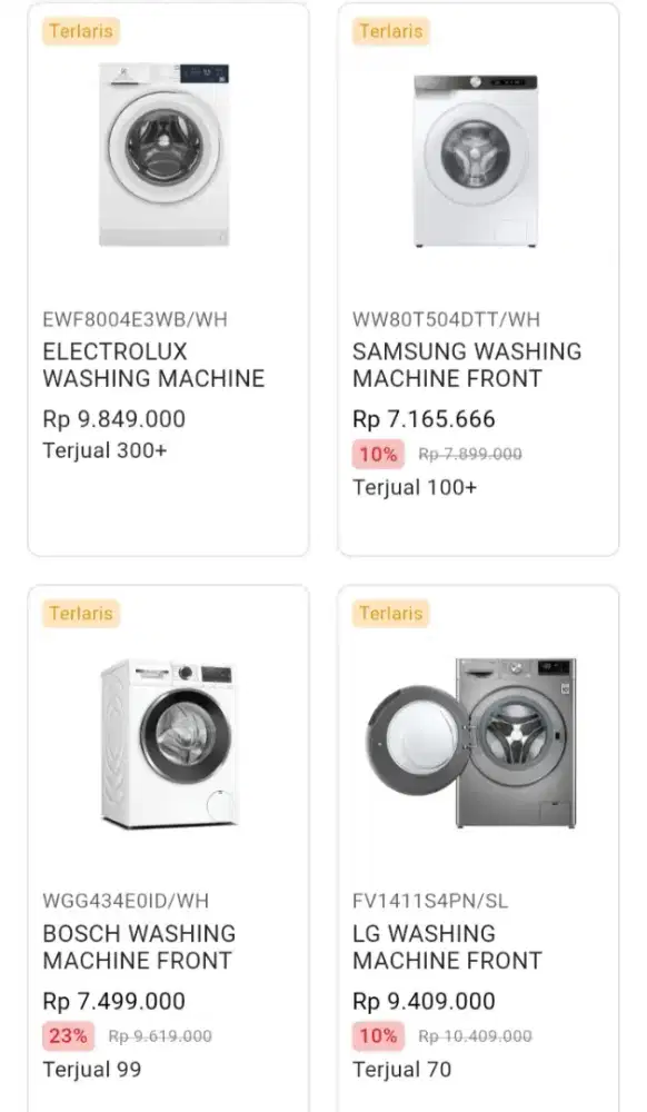 CICILAN WASHING MACHINE FRONT ALL BRAND