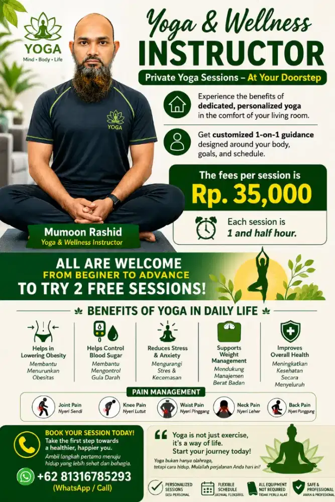 Instruktur yoga dan kebugaran.
