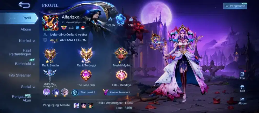 JUAL AKUN ML NIH BU COD JAKARTA BARAT