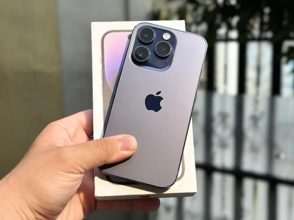 iPhone 14 Pro 128GB Fullset Deep Purple 5G All Operator Mulus Murah