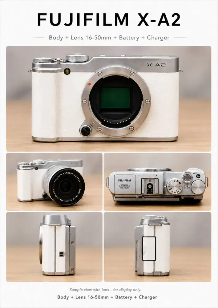 Fujifilm X-A2 Silver + Lensa XC 16-50mm OIS II + Filter Mulus