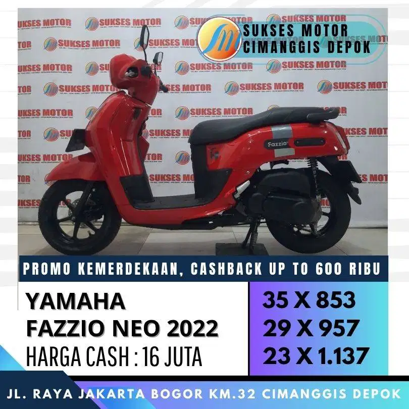 YAMAHA FAZZIO NEO 2022 CASH KREDIT DP HANYA 500 CICILAN RINGAN
