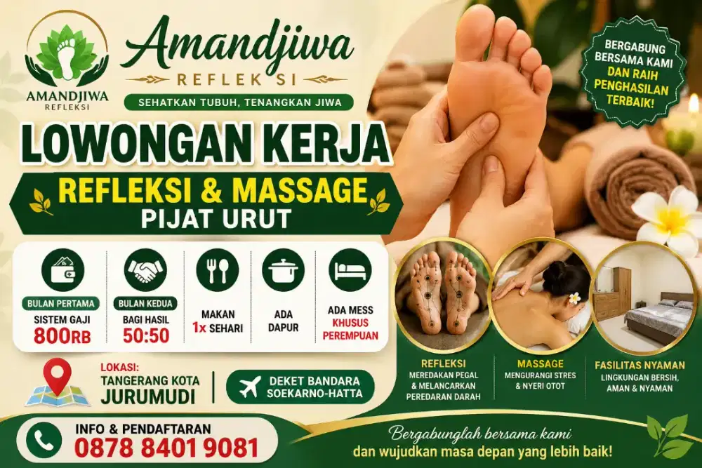 Lowongan kerja refleksi pijat massage