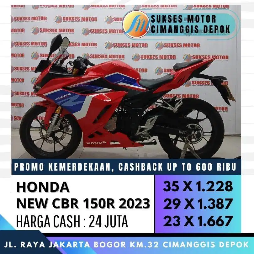 HONDA CBR 150R 2023 MULUS CASH KREDIT DP 600 PROMO CASHBACK 300