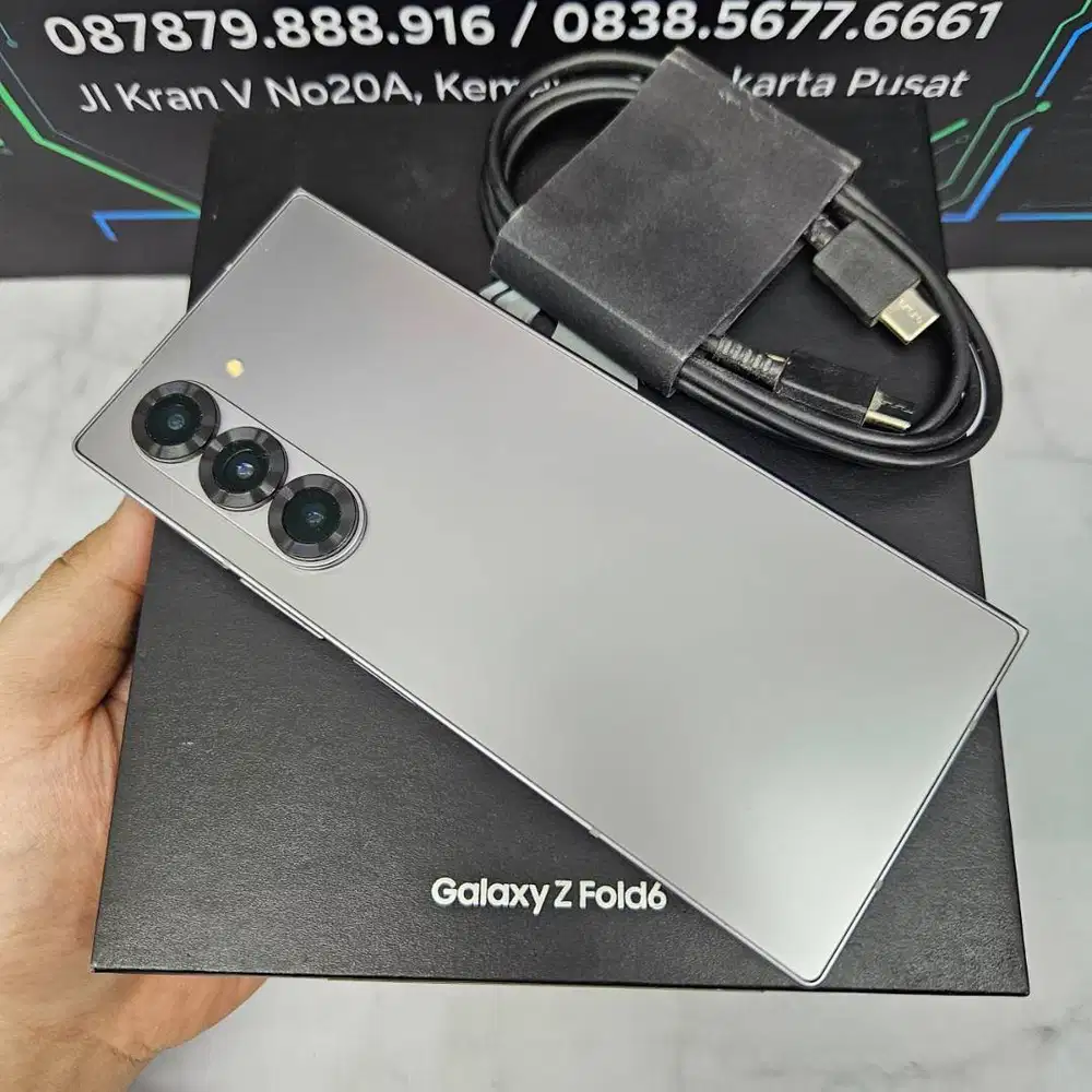 LIKE NEW Samsung Galaxy Z Fold 6 12/256GB Silver SEIN Resmi Fullset