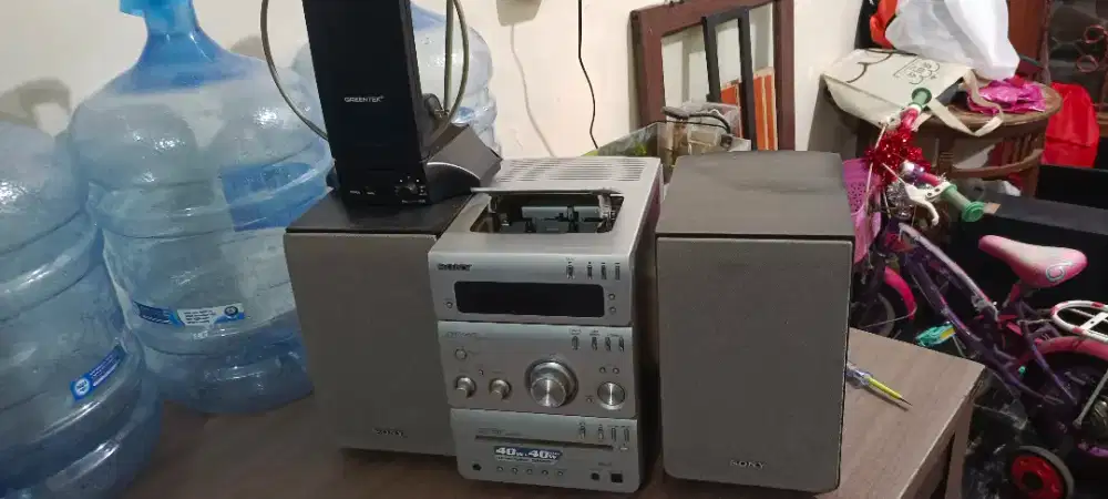 Type mini compo SONY kondisi powe nyala
